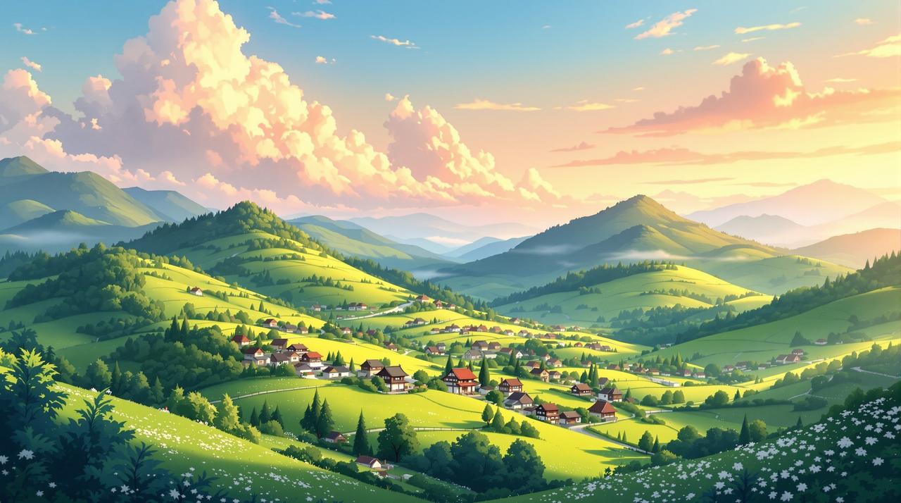 AI漫剧晨露微光 AI漫剧治愈动画作品《晨露微光》 - 乡村生活